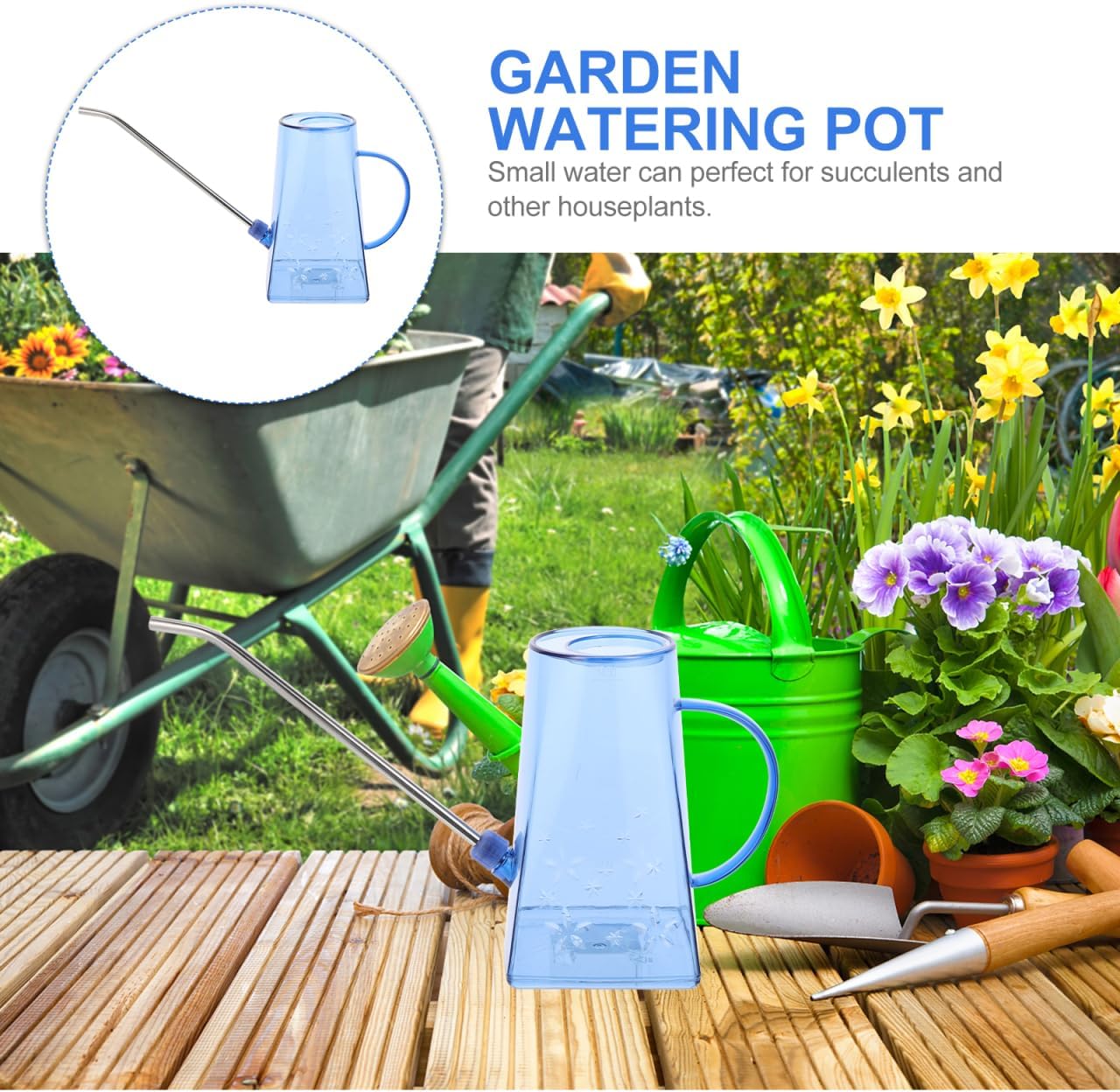 Transparent Watering can with Long Spout Clear Watering can for Indoor Plants Small Watering Kettle for Succulents Houseplants Patio .28 X 4.33 X 4.33 in 1 Pack