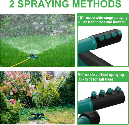 Sprinkler Water Sprinklers for Lawn Yard and Garden Large Coverage Area Oscillating Hose 360 Degree Rotating Sprinkler Irrigation System (Green) (LS-2022)