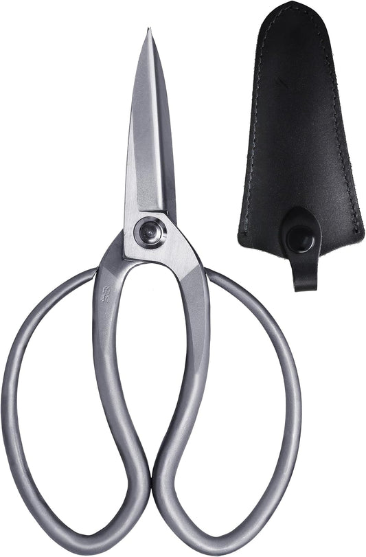 Bonsai Scissors Long Blade Made in Japan 8", Japanese Stainless Steel Blade, Large Okubo Shears for Bonsai and Garden Use