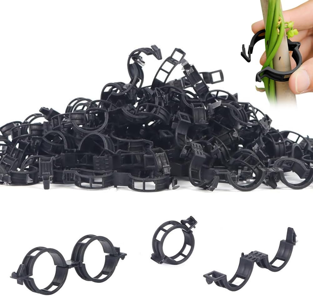 Plant Support Clips, Reusable Garden Clips for Securing Plants (100, Green)