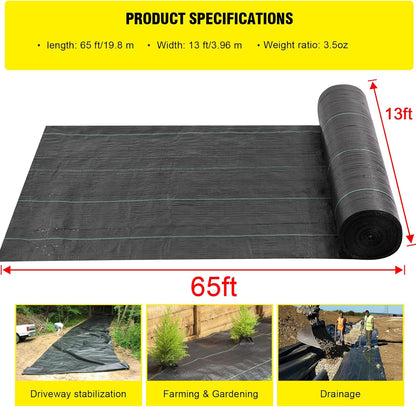 Driveway Fabric,13x115 ft Road Fabric Commercial Weed Barrier Fabric, Landscape Fabric Heavy Duty 5OZ French Drain Fabric for Erosion Control,Landscape Fabric,Weed Barrier,Construction Projects
