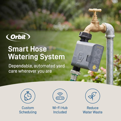 B-hyve Gen 2 Smart Hose Watering Timer with Wi-Fi Hub - Smart Hose Watering Timer - Wi-Fi System - App Controlled - Weatherproof AA Battery Powered - 90204