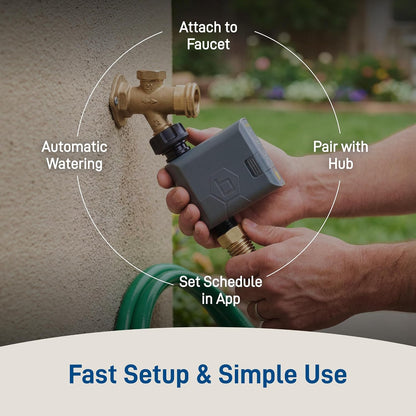 B-hyve Gen 2 Smart Hose Watering Timer with Wi-Fi Hub - Smart Hose Watering Timer - Wi-Fi System - App Controlled - Weatherproof AA Battery Powered - 90204