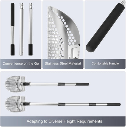 Sand Scoop for Metal Detecting, Metal Detector Scoop, Stainless Steel Sand Sifter Shovel, Fast Sifter Shovel for Underwater Treasure Hunting (Stainless Steel)