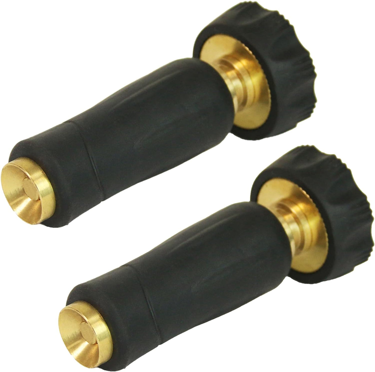 6-9476: High Pressure 3.5-inch Brass Twist Hose Nozzle, Heavy-Duty Adjustable Garden Hose Nozzle, Gardening, Watering and Irrigation, Outdoor Cleaning, Set of 2