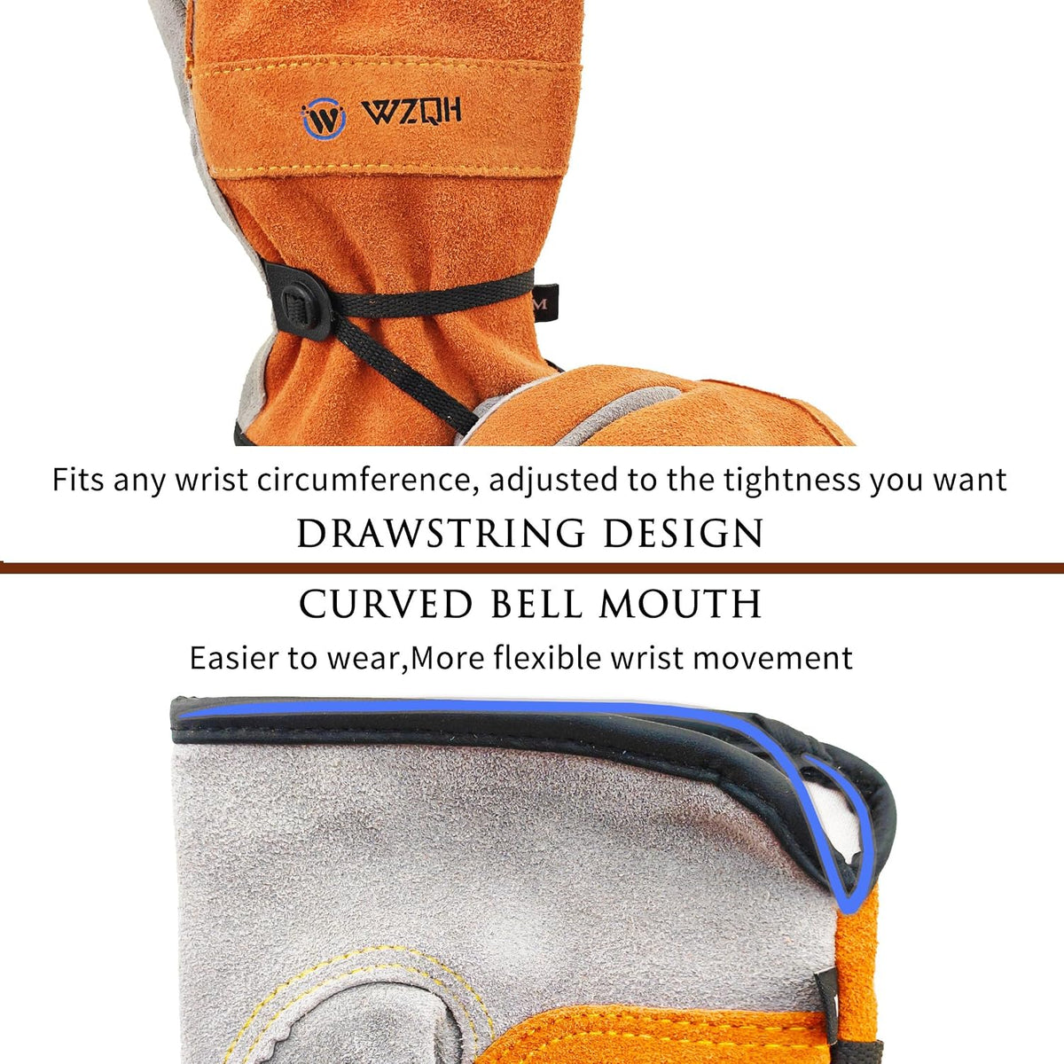 Leather Work Gloves for Men or Women.Gardening,Welding,Coffee-grey L