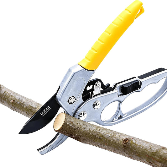 8" Ratchet Pruning Shears, 3-Stage Ratchet Mechanism Helps Reduce Hand Effort, Cuts Branches Up to 3/4", Garden Pruner for Trees, Shrubs & Roses