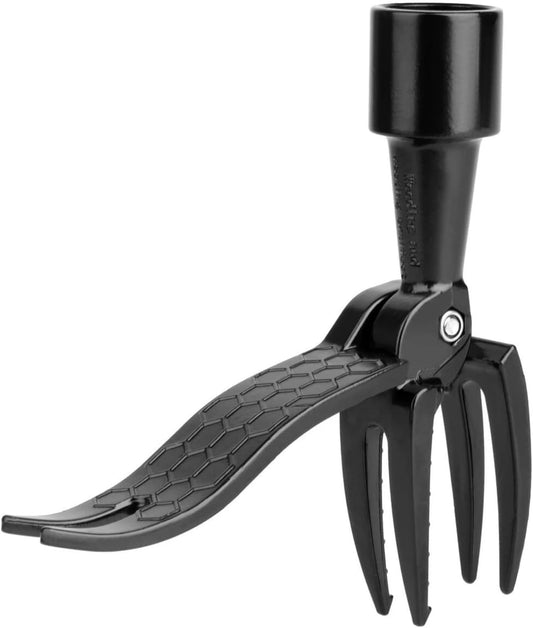 Stand Up Weed Puller 4-Claw Garden Root Remover - Heavy Duty Outdoor Lawn Weeder Tool, Rust-Proof High Aluminum, No Bending Weeding for Garden Backyard, 1-Pack