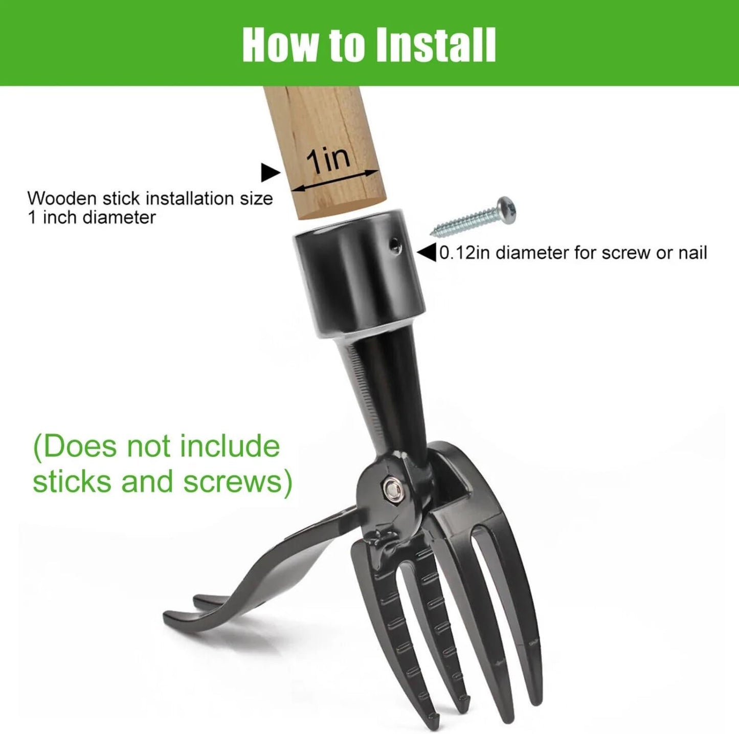 Stand Up Weed Puller 4-Claw Garden Root Remover - Heavy Duty Outdoor Lawn Weeder Tool, Rust-Proof High Aluminum, No Bending Weeding for Garden Backyard, 1-Pack