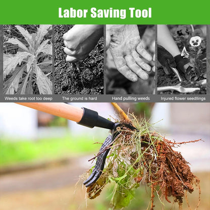 Stand Up Weed Puller 4-Claw Garden Root Remover - Heavy Duty Outdoor Lawn Weeder Tool, Rust-Proof High Aluminum, No Bending Weeding for Garden Backyard, 1-Pack