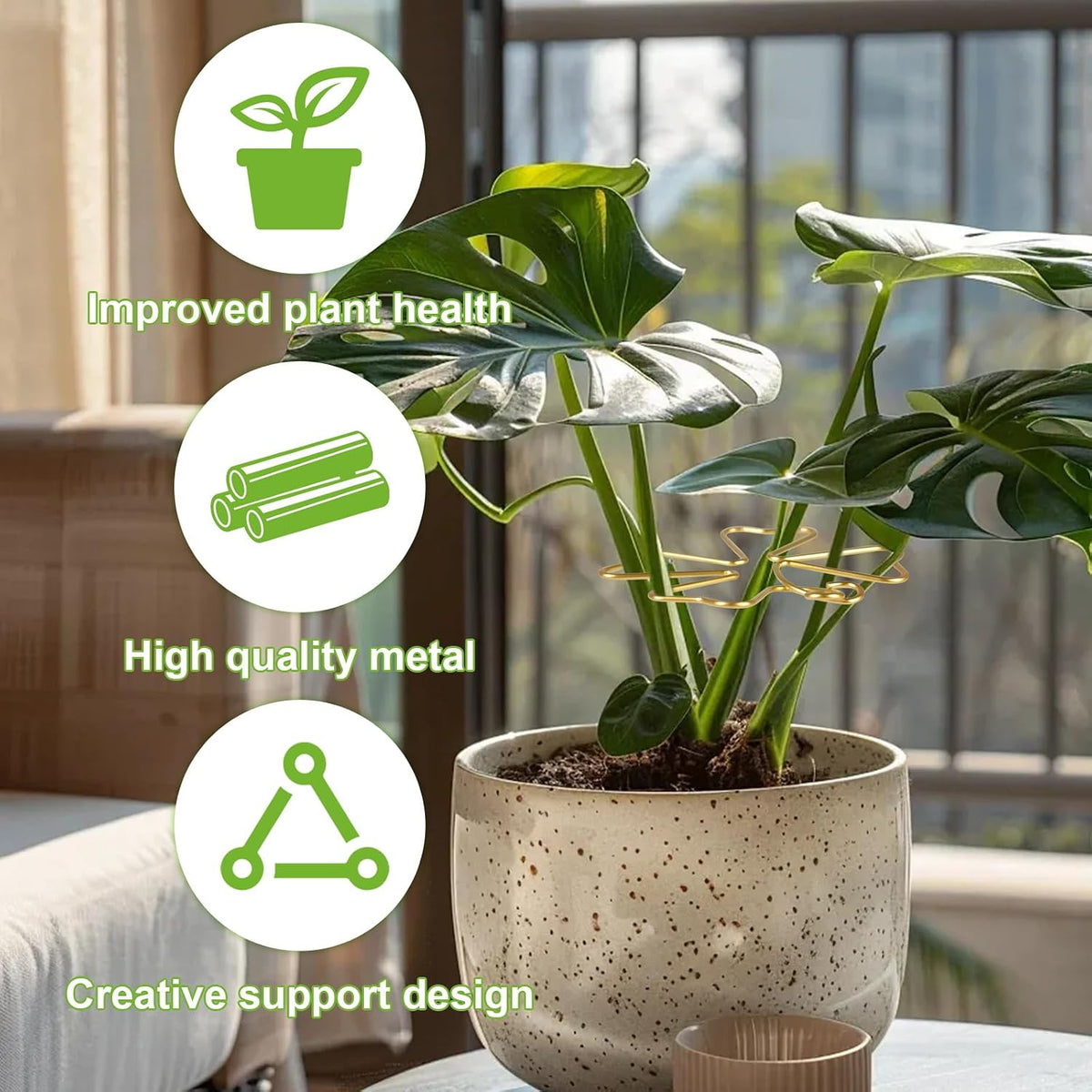 6pcs Plant Stem Support, Iron Monstera Plants Support, Plant Stem Holder