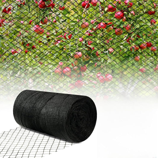 25x25FT Bird Netting for Garden,Heavy Duty Bird Netting for Chicken Coop with Ties and Staples for Vegetable, Fruit Trees,Plants, Lasting Against Birds Deer Squirrels and Poultry (Black)