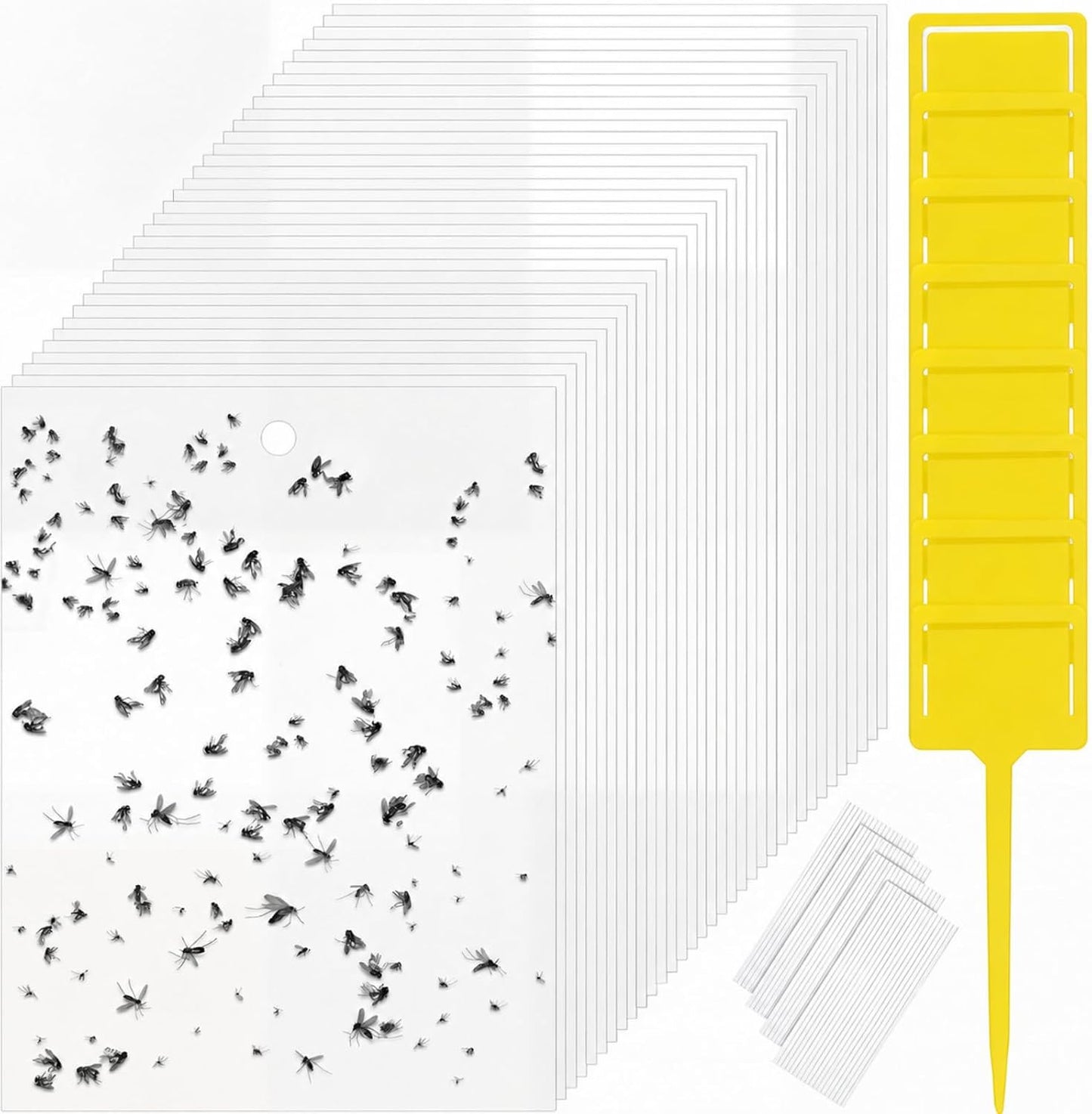 Qualirey 50 Pcs 6 x 8 in Yellow Sticky Traps for Gnats Plant Insect Trap