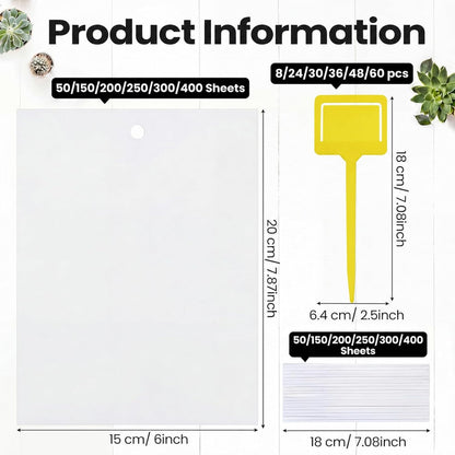 Qualirey 50 Pcs 6 x 8 in Yellow Sticky Traps for Gnats Plant Insect Trap