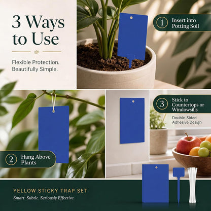 Qualirey 50 Pcs 6 x 8 in Yellow Sticky Traps for Gnats Plant Insect Trap