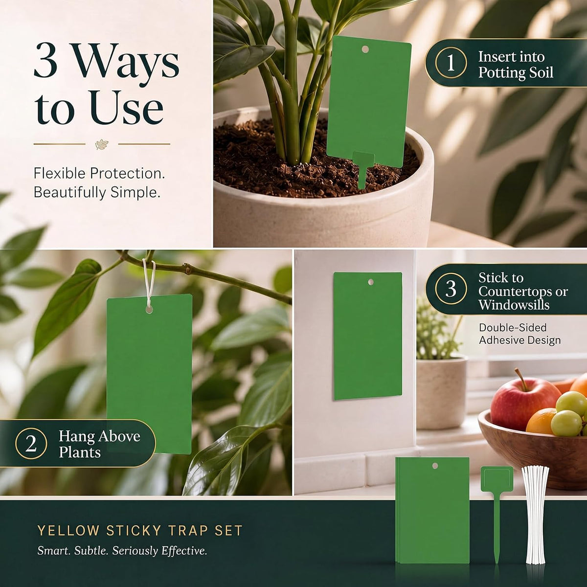 Qualirey 50 Pcs 6 x 8 in Yellow Sticky Traps for Gnats Plant Insect Trap