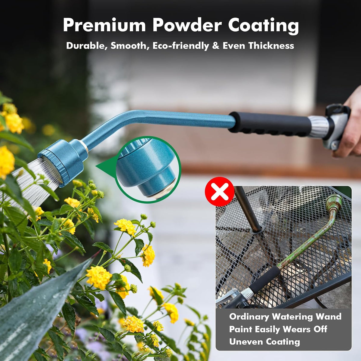 24 Inches Long Watering Wand for Garden Hose, Full Shower Spray Wand