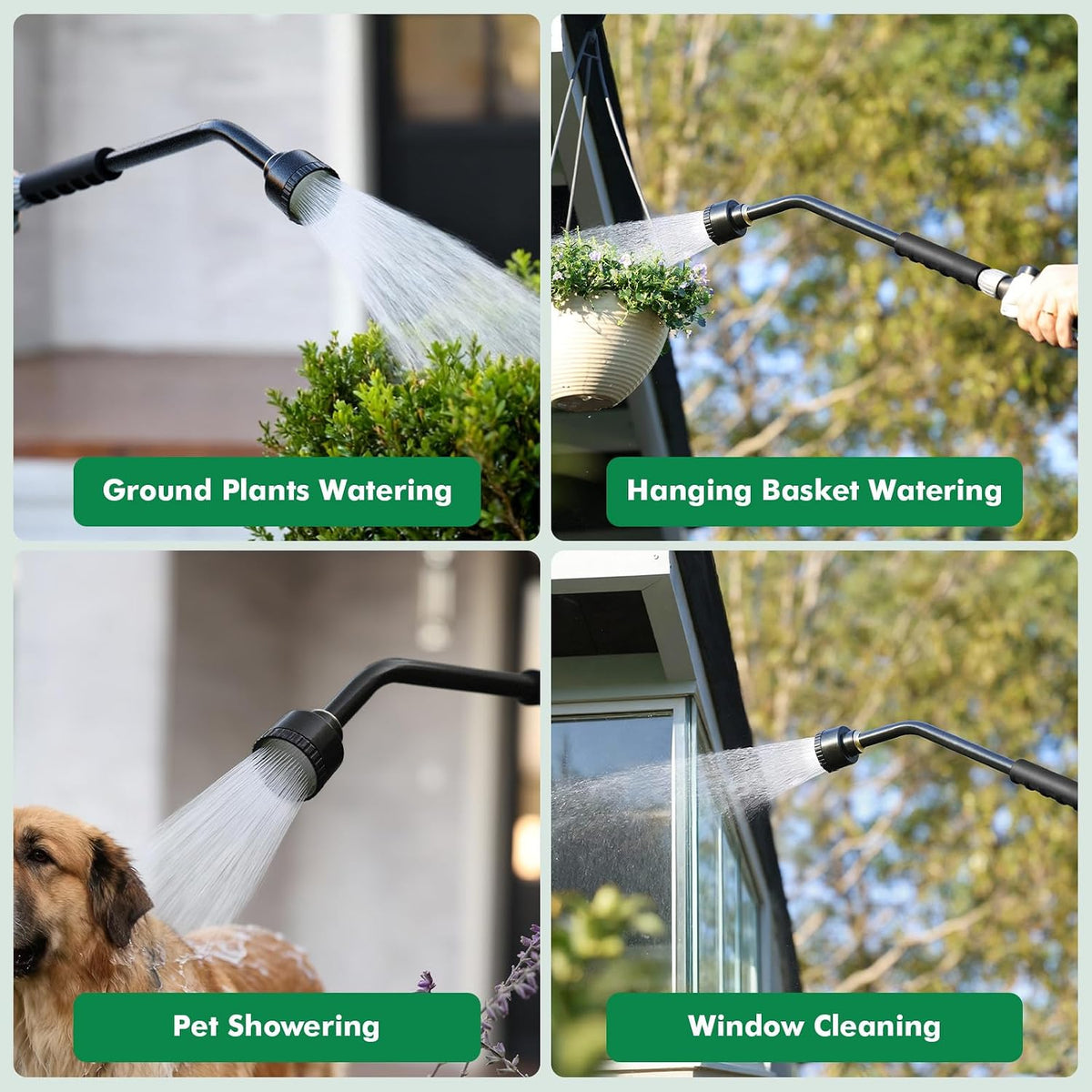 24 Inches Long Watering Wand for Garden Hose, Full Shower Spray Wand