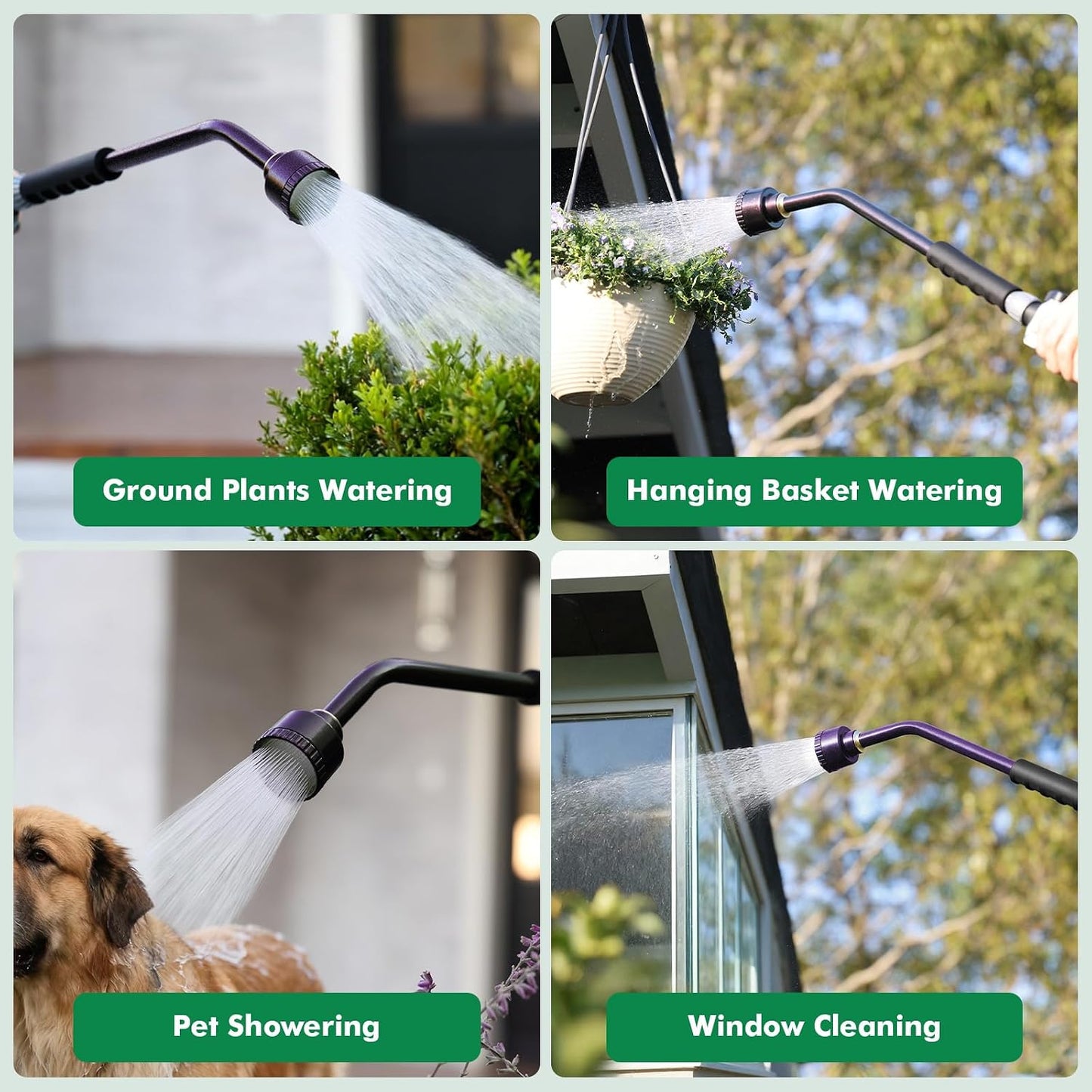 24 Inches Long Watering Wand for Garden Hose, Full Shower Spray Wand