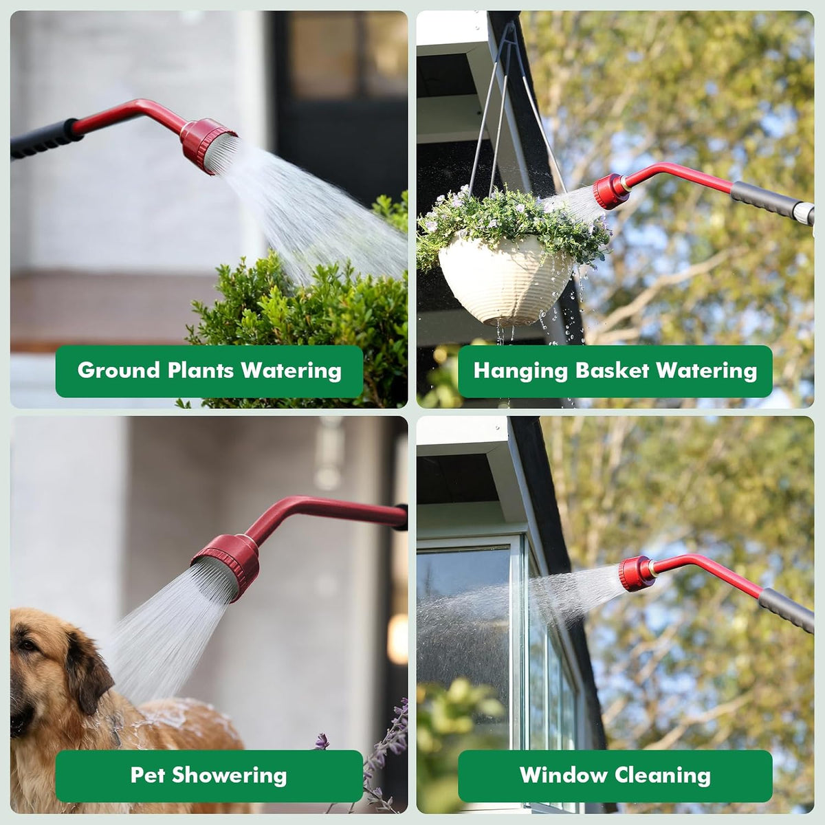 24 Inches Long Watering Wand for Garden Hose, Full Shower Spray Wand