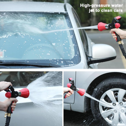 Fireman Style Garden Hose Nozzle Heavy Duty Metal, 8 Spray Patterns