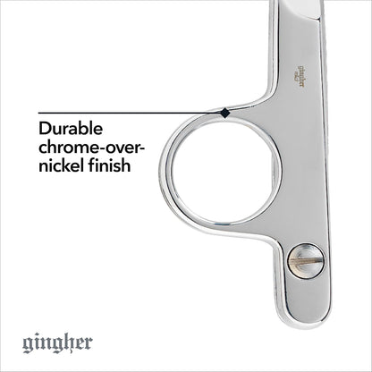 4.5" Spring-Action Knife-Edge Thread Nippers, Stainless Steel Shears, Sharp Knife Edge Fabric Scissors with Protective Leather Sheath, Chrome Plated Nickel Finish