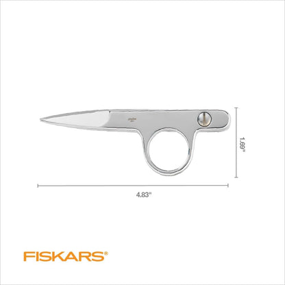4.5" Spring-Action Knife-Edge Thread Nippers, Stainless Steel Shears, Sharp Knife Edge Fabric Scissors with Protective Leather Sheath, Chrome Plated Nickel Finish