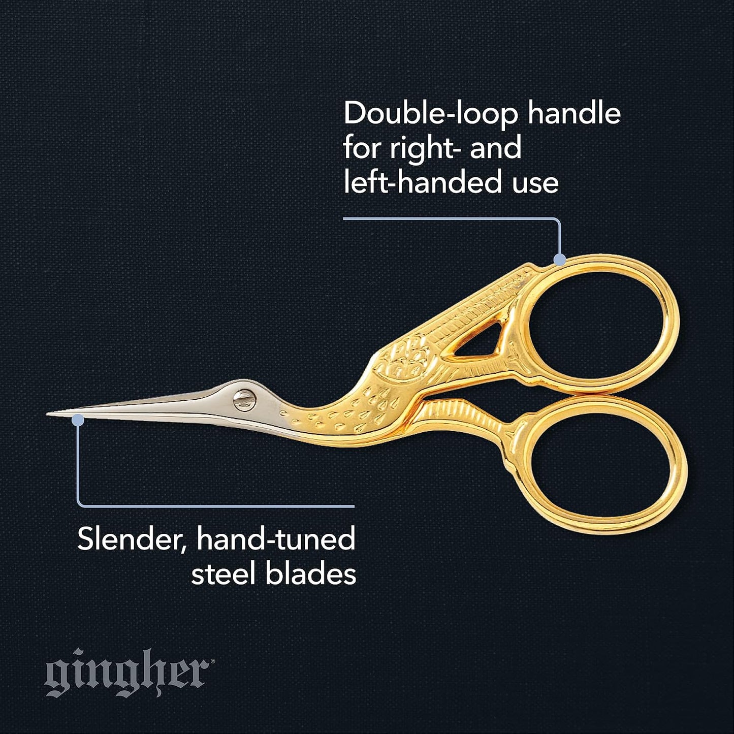 4.5" Spring-Action Knife-Edge Thread Nippers, Stainless Steel Shears, Sharp Knife Edge Fabric Scissors with Protective Leather Sheath, Chrome Plated Nickel Finish