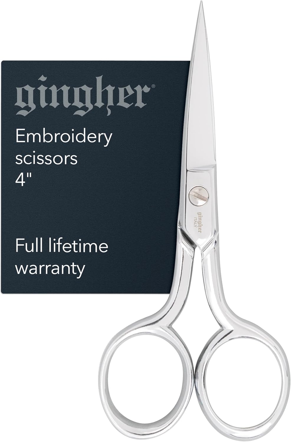 4.5" Spring-Action Knife-Edge Thread Nippers, Stainless Steel Shears, Sharp Knife Edge Fabric Scissors with Protective Leather Sheath, Chrome Plated Nickel Finish