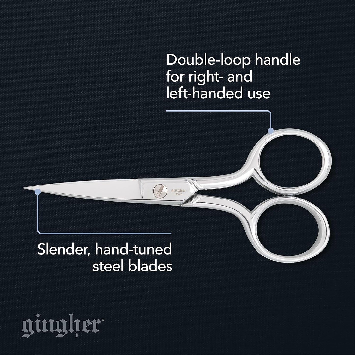 4.5" Spring-Action Knife-Edge Thread Nippers, Stainless Steel Shears, Sharp Knife Edge Fabric Scissors with Protective Leather Sheath, Chrome Plated Nickel Finish