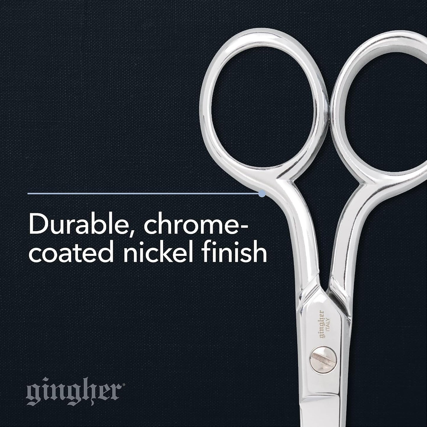 4.5" Spring-Action Knife-Edge Thread Nippers, Stainless Steel Shears, Sharp Knife Edge Fabric Scissors with Protective Leather Sheath, Chrome Plated Nickel Finish