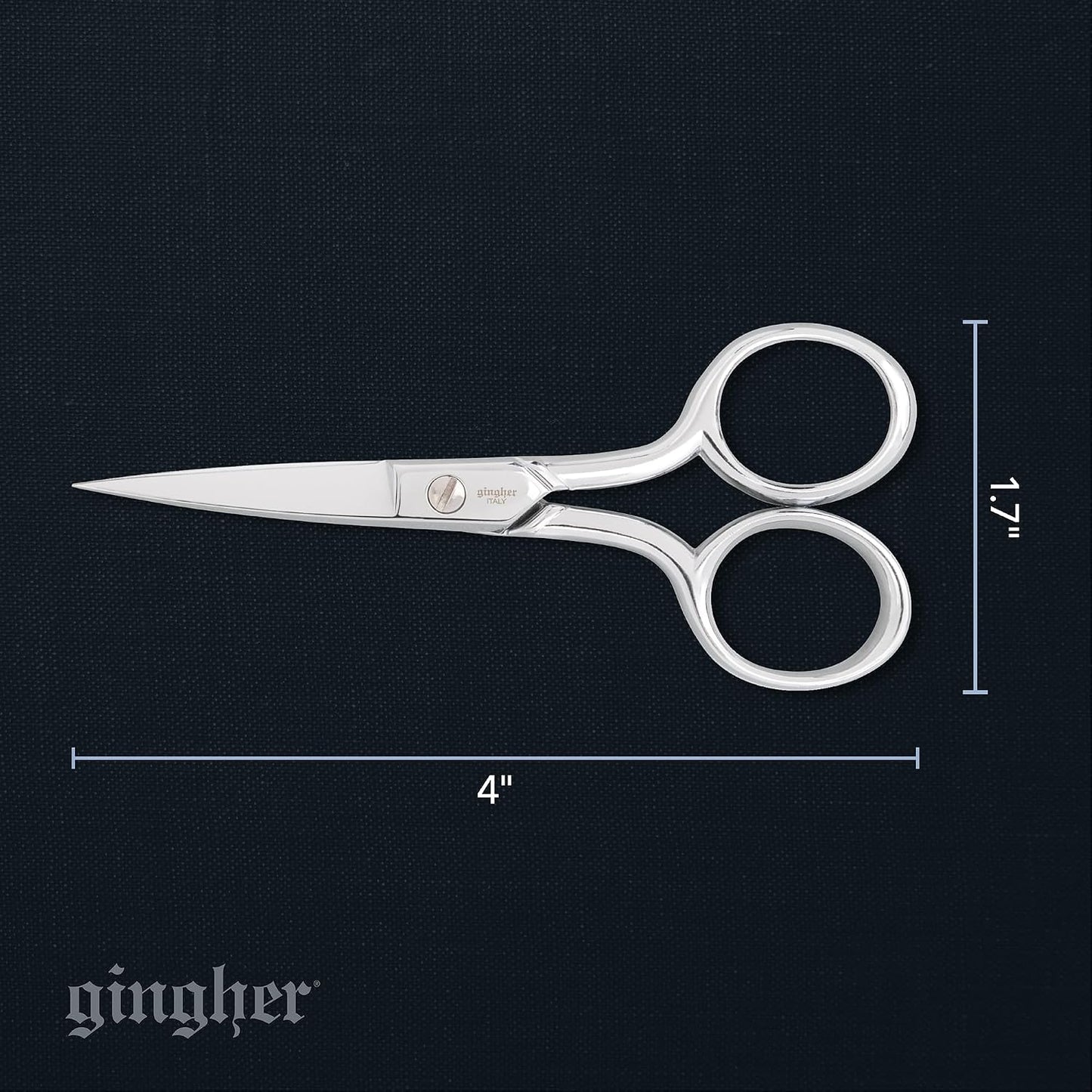 4.5" Spring-Action Knife-Edge Thread Nippers, Stainless Steel Shears, Sharp Knife Edge Fabric Scissors with Protective Leather Sheath, Chrome Plated Nickel Finish
