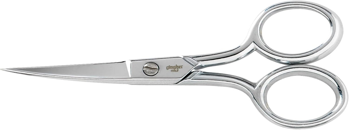 4.5" Spring-Action Knife-Edge Thread Nippers, Stainless Steel Shears, Sharp Knife Edge Fabric Scissors with Protective Leather Sheath, Chrome Plated Nickel Finish