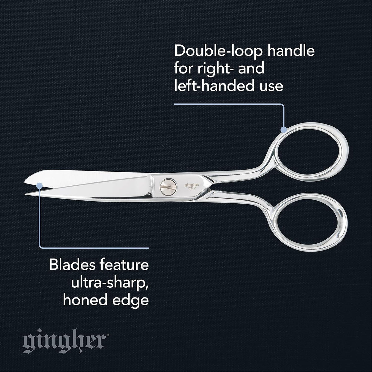 4.5" Spring-Action Knife-Edge Thread Nippers, Stainless Steel Shears, Sharp Knife Edge Fabric Scissors with Protective Leather Sheath, Chrome Plated Nickel Finish