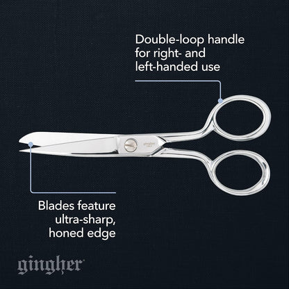 4.5" Spring-Action Knife-Edge Thread Nippers, Stainless Steel Shears, Sharp Knife Edge Fabric Scissors with Protective Leather Sheath, Chrome Plated Nickel Finish