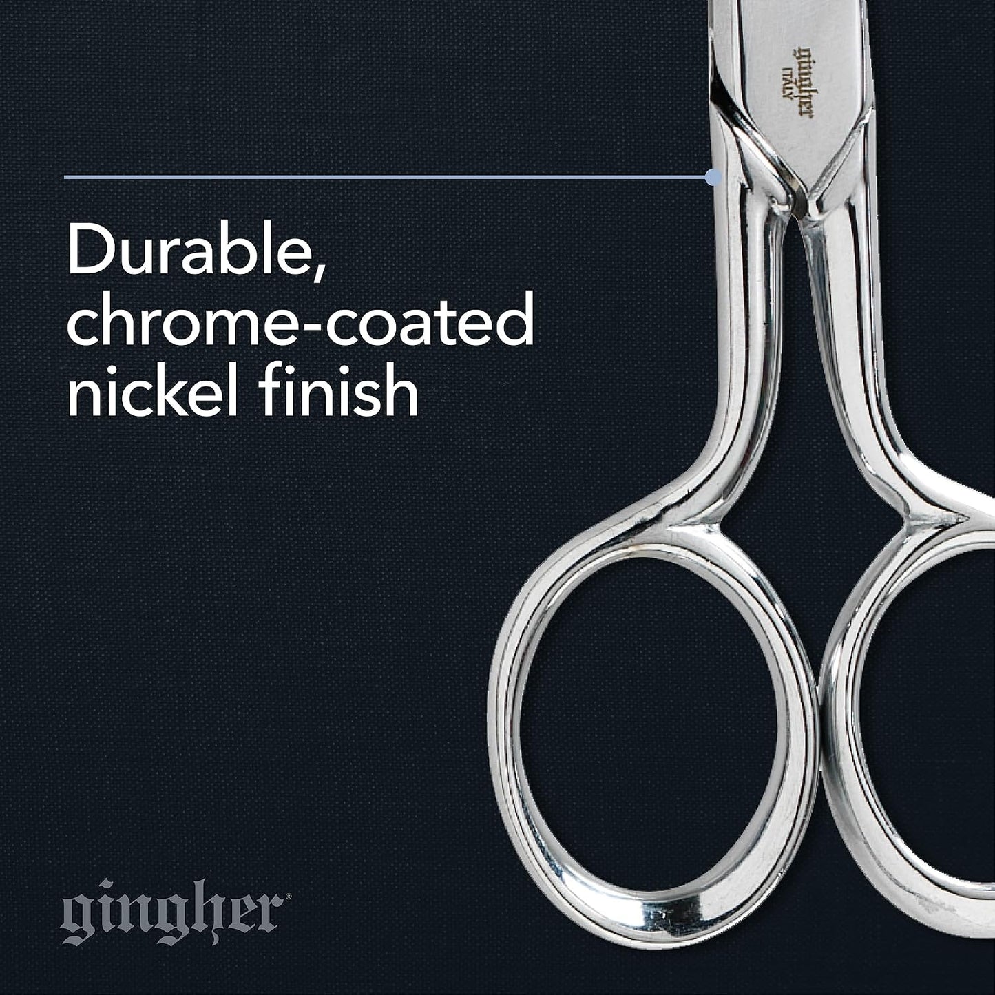 4.5" Spring-Action Knife-Edge Thread Nippers, Stainless Steel Shears, Sharp Knife Edge Fabric Scissors with Protective Leather Sheath, Chrome Plated Nickel Finish