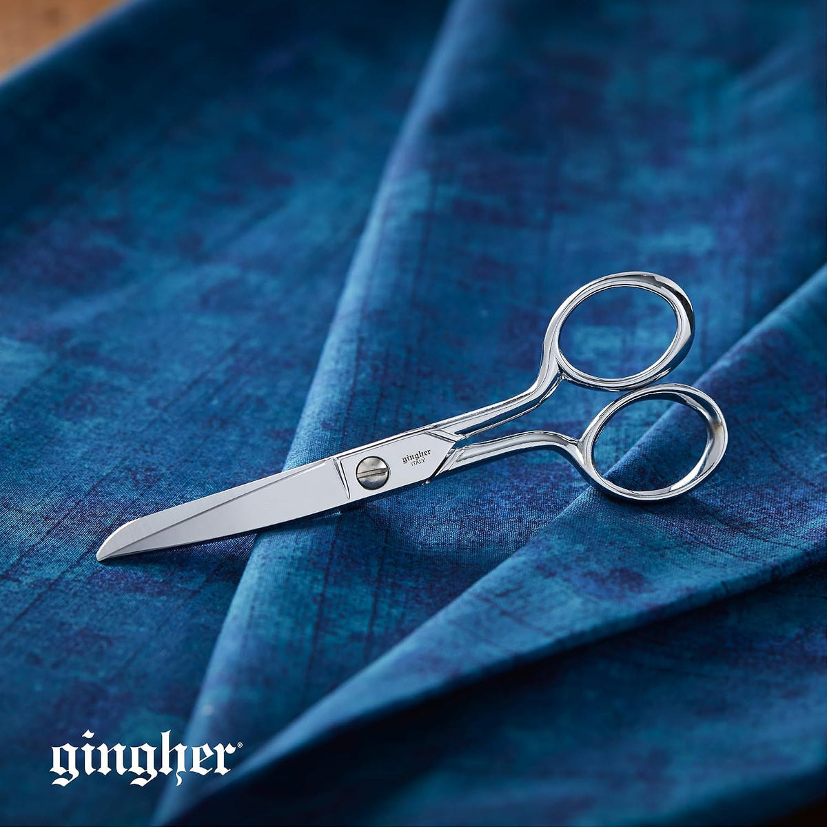 4.5" Spring-Action Knife-Edge Thread Nippers, Stainless Steel Shears, Sharp Knife Edge Fabric Scissors with Protective Leather Sheath, Chrome Plated Nickel Finish