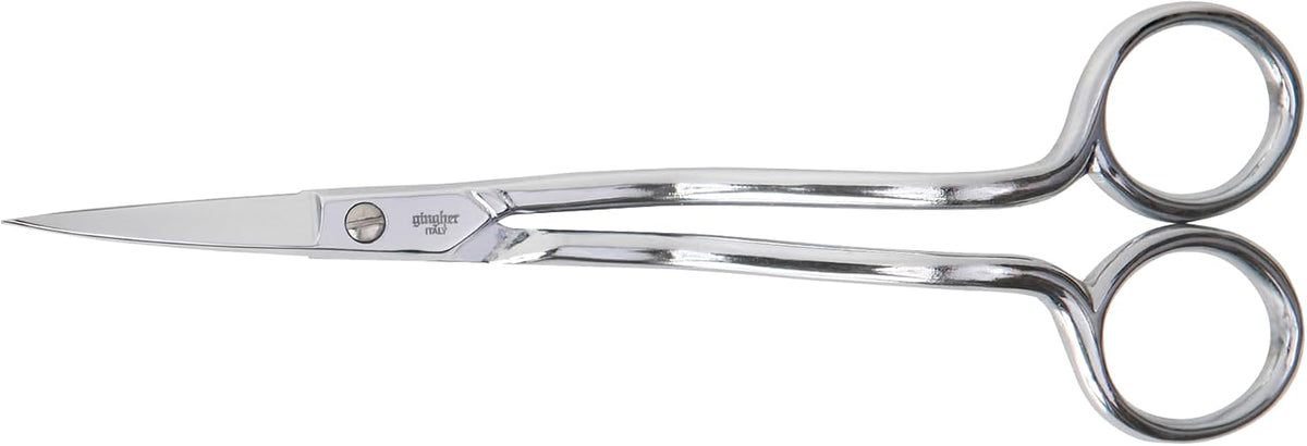 4.5" Spring-Action Knife-Edge Thread Nippers, Stainless Steel Shears, Sharp Knife Edge Fabric Scissors with Protective Leather Sheath, Chrome Plated Nickel Finish