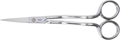 4.5" Spring-Action Knife-Edge Thread Nippers, Stainless Steel Shears, Sharp Knife Edge Fabric Scissors with Protective Leather Sheath, Chrome Plated Nickel Finish