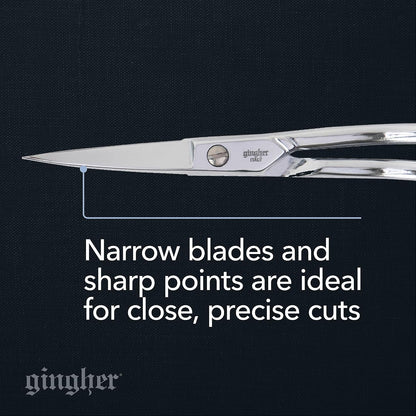 4.5" Spring-Action Knife-Edge Thread Nippers, Stainless Steel Shears, Sharp Knife Edge Fabric Scissors with Protective Leather Sheath, Chrome Plated Nickel Finish