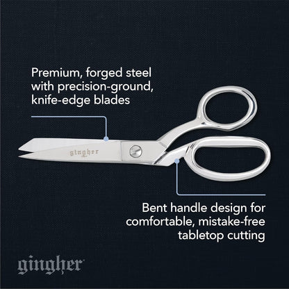 4.5" Spring-Action Knife-Edge Thread Nippers, Stainless Steel Shears, Sharp Knife Edge Fabric Scissors with Protective Leather Sheath, Chrome Plated Nickel Finish