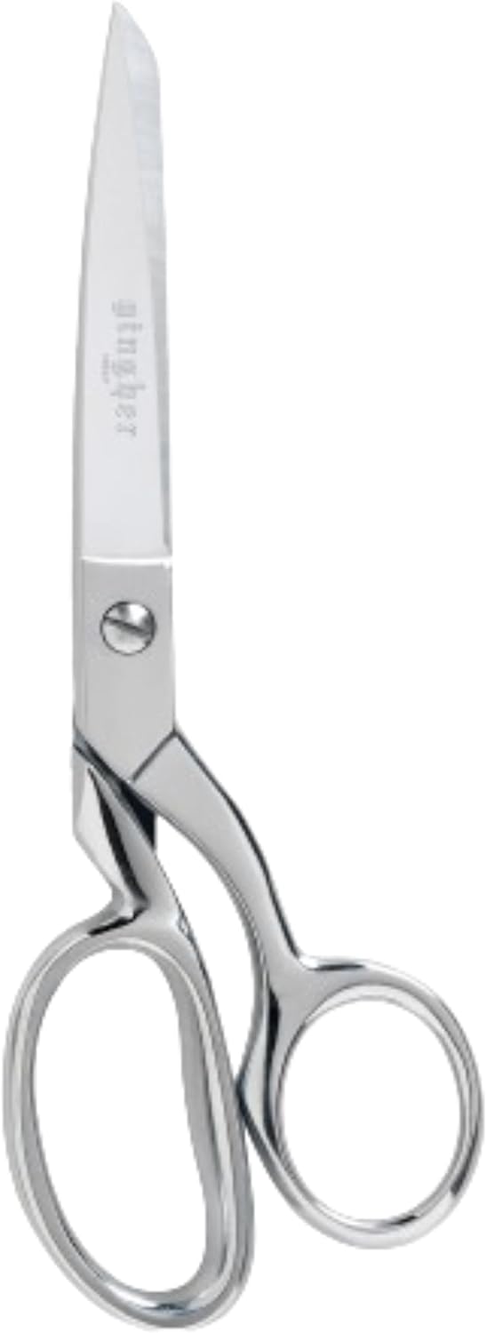 4.5" Spring-Action Knife-Edge Thread Nippers, Stainless Steel Shears, Sharp Knife Edge Fabric Scissors with Protective Leather Sheath, Chrome Plated Nickel Finish