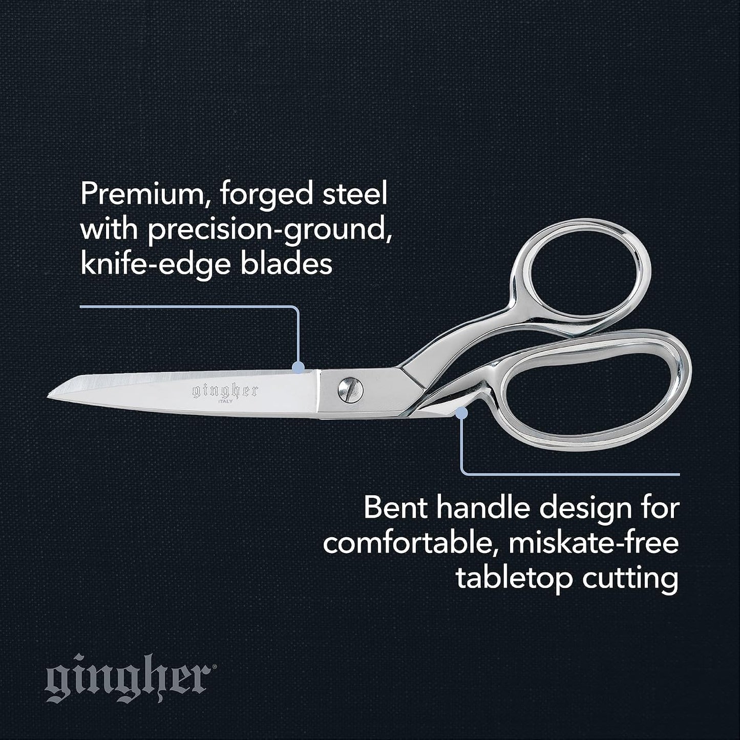 4.5" Spring-Action Knife-Edge Thread Nippers, Stainless Steel Shears, Sharp Knife Edge Fabric Scissors with Protective Leather Sheath, Chrome Plated Nickel Finish