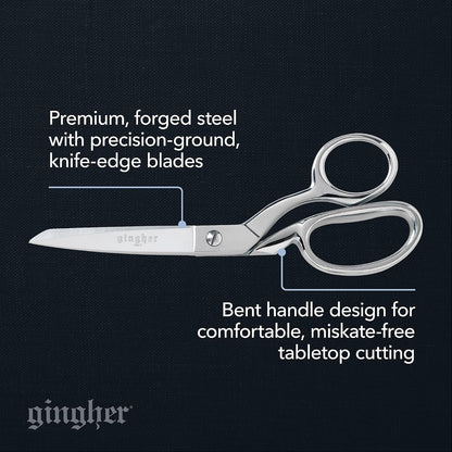 4.5" Spring-Action Knife-Edge Thread Nippers, Stainless Steel Shears, Sharp Knife Edge Fabric Scissors with Protective Leather Sheath, Chrome Plated Nickel Finish