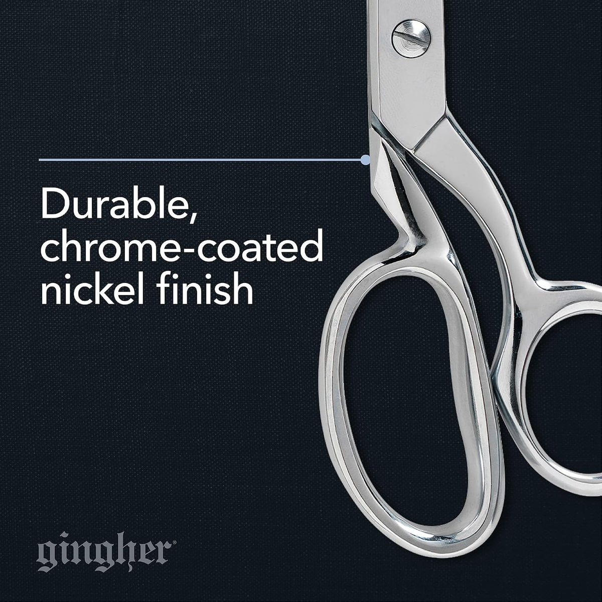 4.5" Spring-Action Knife-Edge Thread Nippers, Stainless Steel Shears, Sharp Knife Edge Fabric Scissors with Protective Leather Sheath, Chrome Plated Nickel Finish
