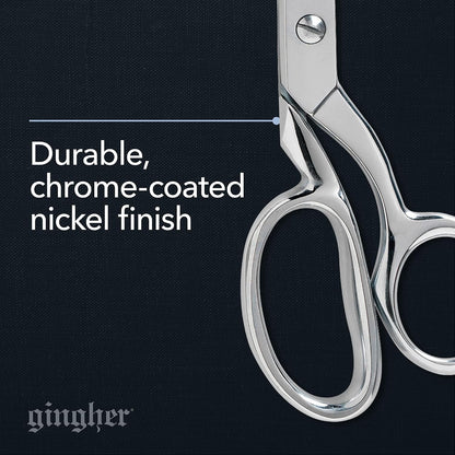 4.5" Spring-Action Knife-Edge Thread Nippers, Stainless Steel Shears, Sharp Knife Edge Fabric Scissors with Protective Leather Sheath, Chrome Plated Nickel Finish