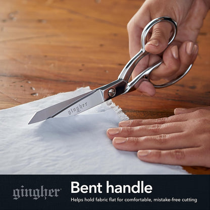 4.5" Spring-Action Knife-Edge Thread Nippers, Stainless Steel Shears, Sharp Knife Edge Fabric Scissors with Protective Leather Sheath, Chrome Plated Nickel Finish