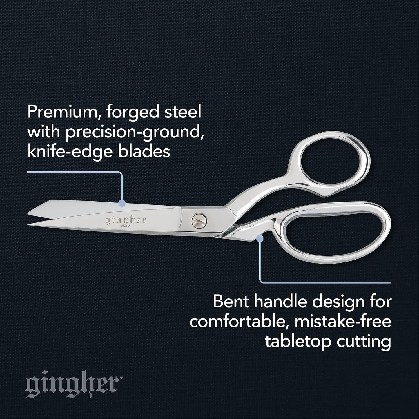 4.5" Spring-Action Knife-Edge Thread Nippers, Stainless Steel Shears, Sharp Knife Edge Fabric Scissors with Protective Leather Sheath, Chrome Plated Nickel Finish
