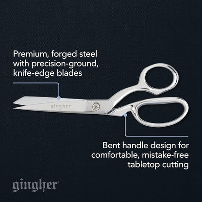 4.5" Spring-Action Knife-Edge Thread Nippers, Stainless Steel Shears, Sharp Knife Edge Fabric Scissors with Protective Leather Sheath, Chrome Plated Nickel Finish