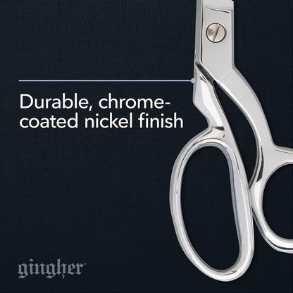 4.5" Spring-Action Knife-Edge Thread Nippers, Stainless Steel Shears, Sharp Knife Edge Fabric Scissors with Protective Leather Sheath, Chrome Plated Nickel Finish